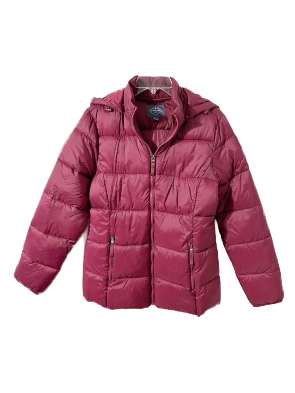 St. John's Bay Poly Filled Hooded Full Front Zip Winter Puffer Jacket Packable